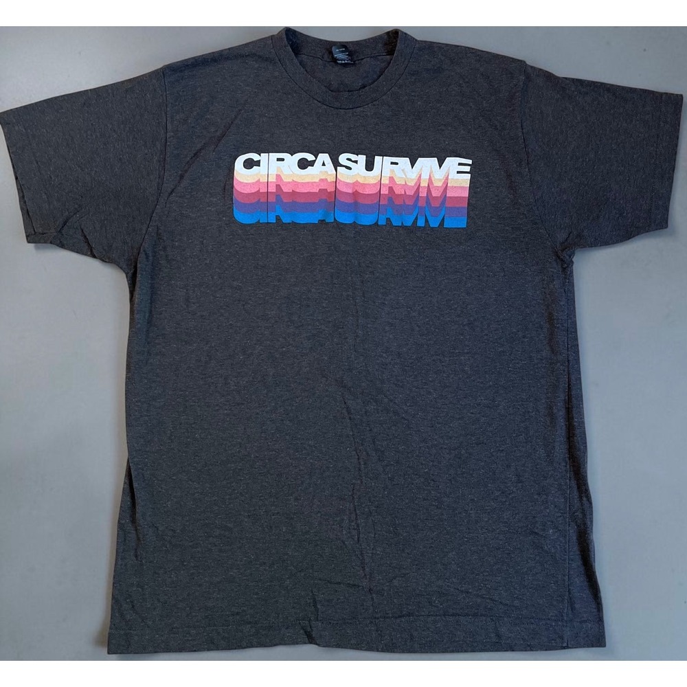 Circa Survive Band T Shirt Mens Large Charcoal Heather Grey Tultex Graphic Tee